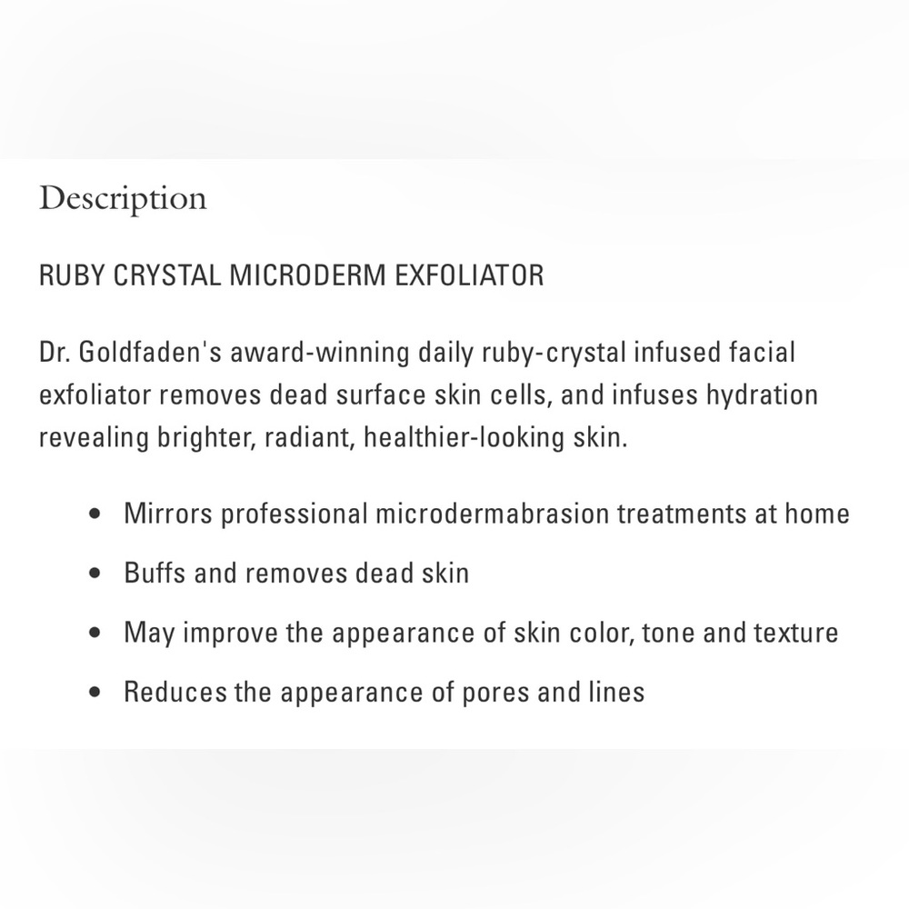 ✨ GOLDFADEN MD Doctor's Scrub Advanced RUBY CRYSTAL POWER EXFOLIATOR - Picture 7 of 7
